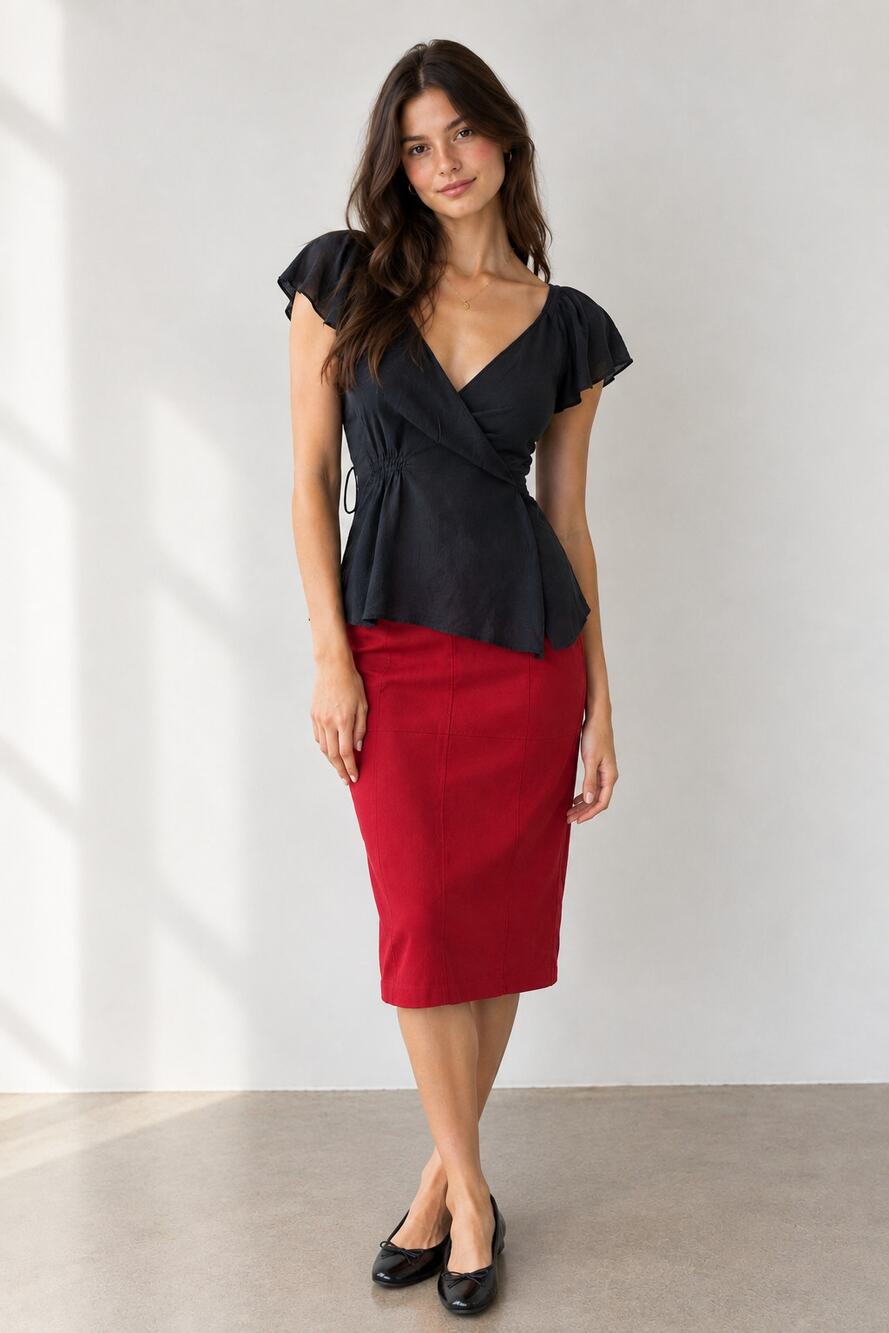 White House Black Market Deep Pink Pencil Skirt Sz 2